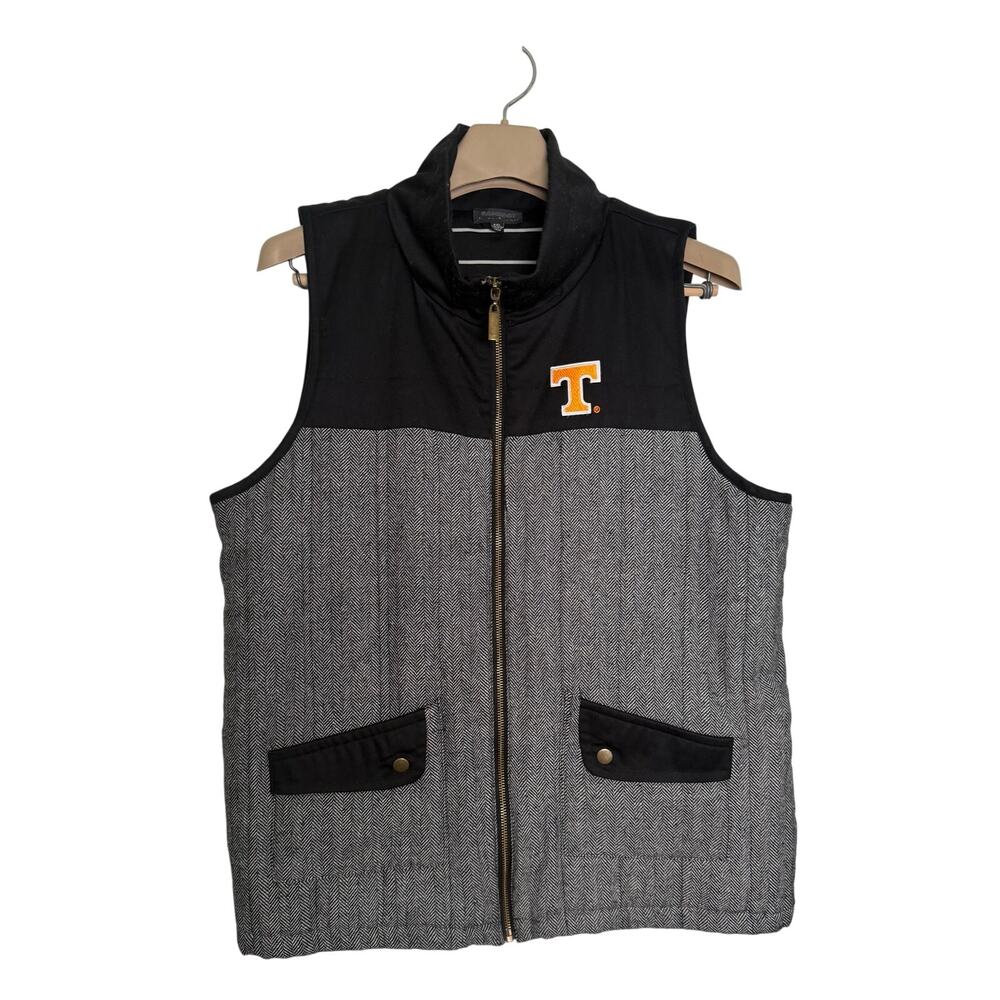 Gameday Couture University of Tennessee Vest Black Gray Herringbone XXL Womens